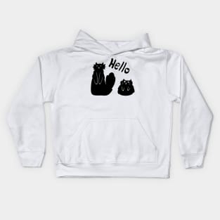 "Hello" Black Cats Kids Hoodie